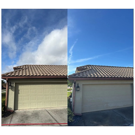 Pasco county roof soft wash before after