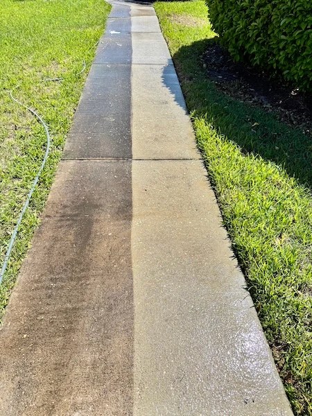 Sidewalk pressure wash